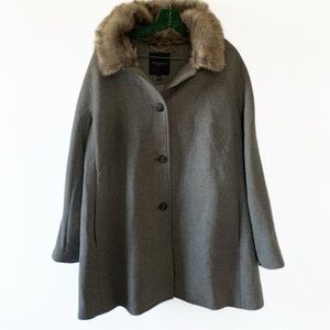Talbots Woman | Midi Wool Blend Gray Dress Coat Plus Size Warm Coat 16W